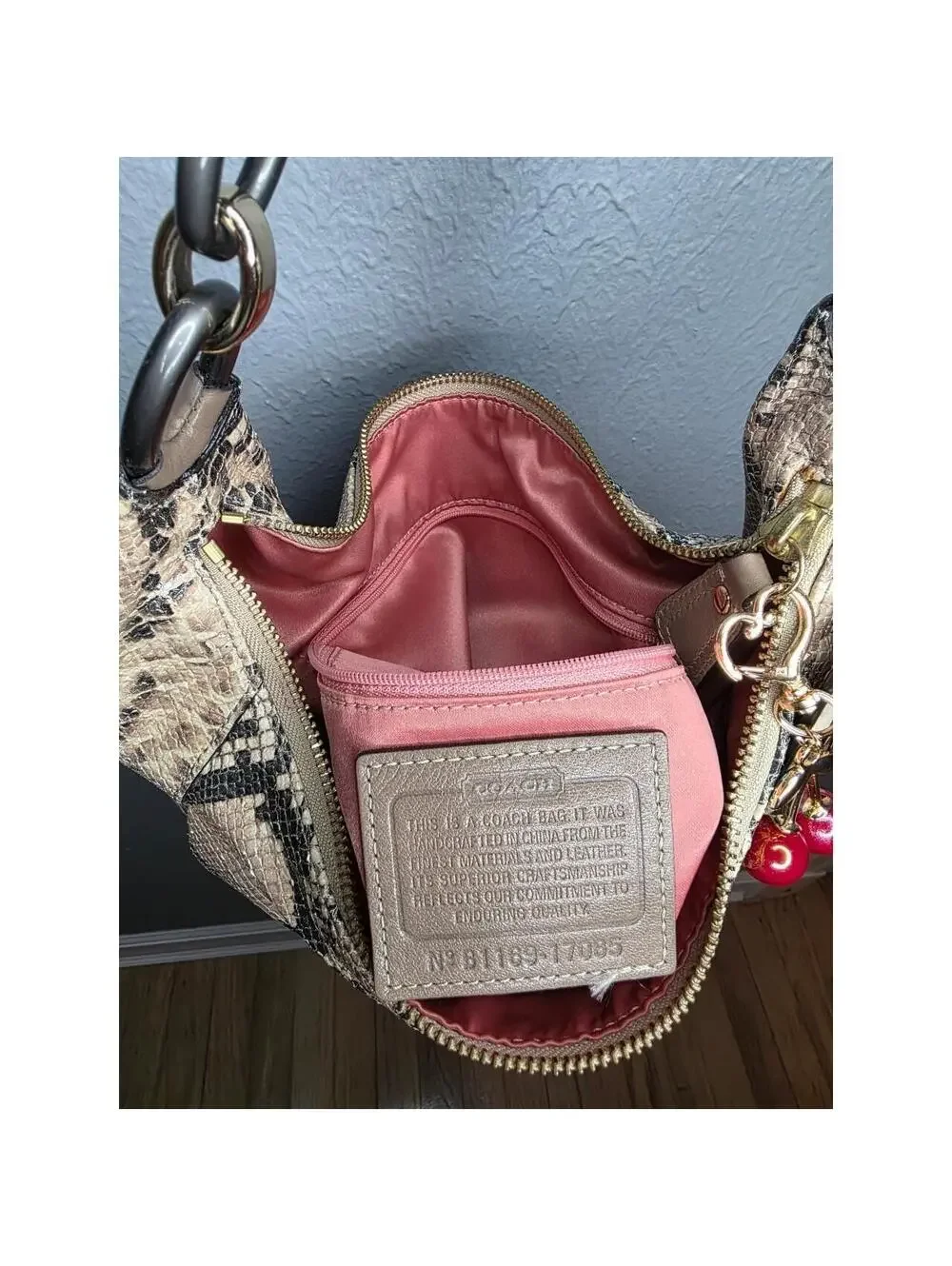 🍒Coach Kristin Embossed Python 2 Way Hobo Bag🍒